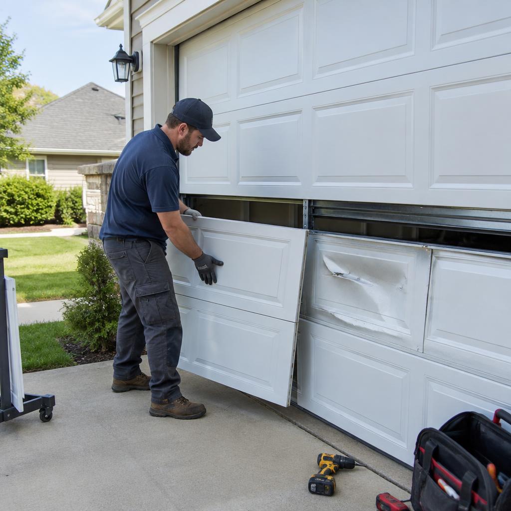 Garage door panel replacement in Cornelius, NC
